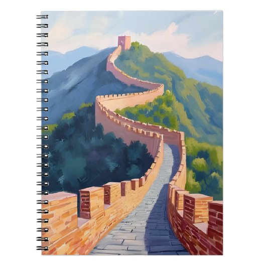Great Wall of China Painting Watercolor  Notizblock (Vorderseite)