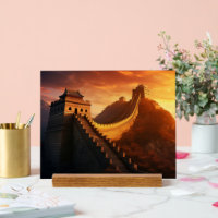 Great Wall of China Sunset Acrylic Sign - Majestic