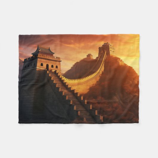 Great Wall of China Sunset Fleece Blanket - Asien (Vorderseite (Horizontal))
