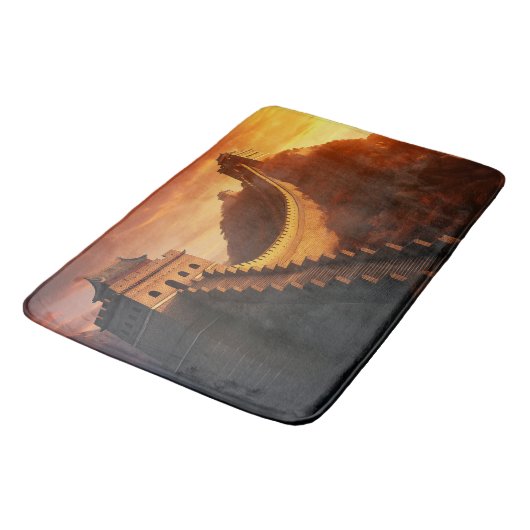 Great Wall of China Sunset - Majestic Badematte (Schrägansicht)