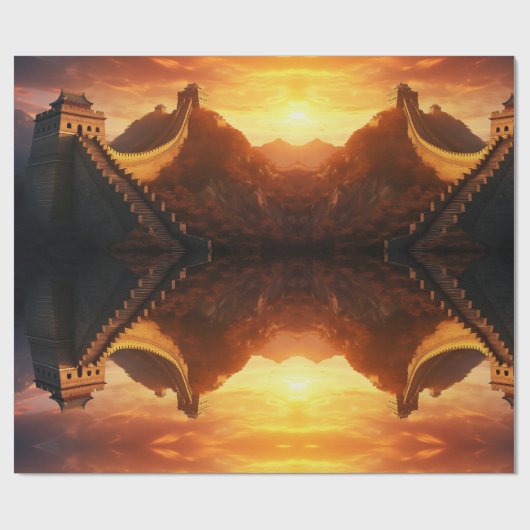 Great Wall of China Sunset - Majestic Geschenkpapier (Flach)