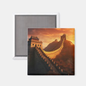 Great Wall of China Sunset - Majestic Magnet (Vorderseite/Rückseite)