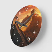Great Wall of China Sunset - Majestic Runde Wanduhr (Winkel)
