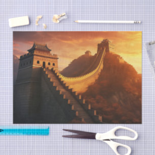 Great Wall of China Sunset - Majestic Seidenpapier
