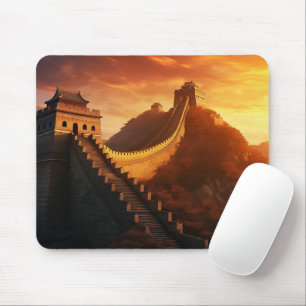 Great Wall of China Sunset Mouse Pad - Majestic Mousepad