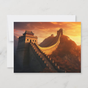 Great Wall of China Sunset Postcard - Majestic Postkarte