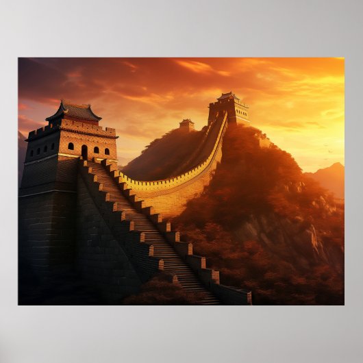 Great Wall of China Sunset Poster - Majestic Asian (Vorne)