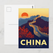 Great Wall of China Sunset Postkarte (Vorne/Hinten)