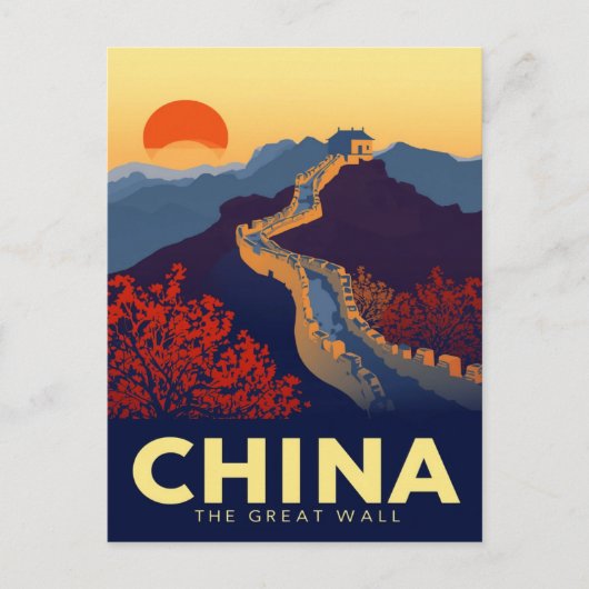 Great Wall of China Sunset Postkarte (Vorderseite)