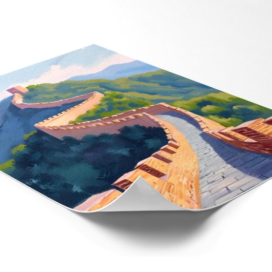 Great Wall of China Travel Painting Poster (Ecke)