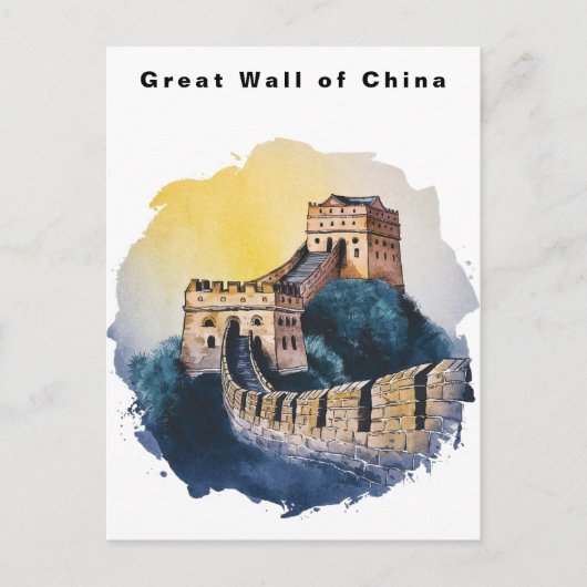 Great Wall of China Travel Watercolor Postkarte (Vorderseite)