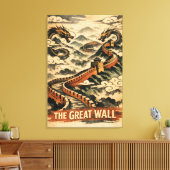 Great Wall of China Vintage Travel Leinwanddruck (Insitu (Wohnzimmer))