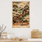 Great Wall of China Vintage Travel Poster (Küche)