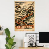 Great Wall of China Vintage Travel Poster (Heimbüro)