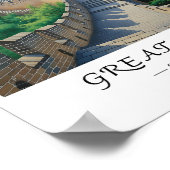 Great Wall of China Wall Art, Asian Landmark Poster (Ecke)