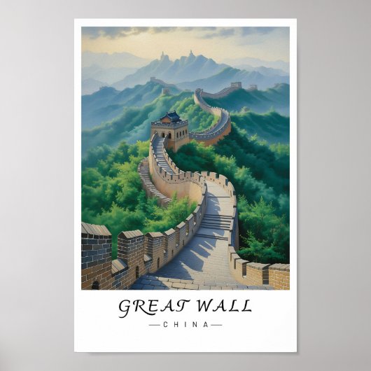 Great Wall of China Wall Art, Asian Landmark Poster (Vorne)
