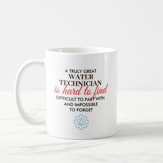 Great Water Technician Personalized Name Gift Kaffeetasse (Links)