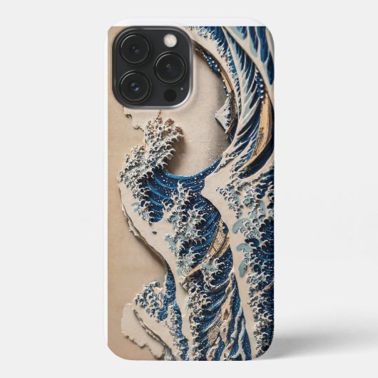 Great Wave 3D Shadow Relief Phone Case – Bold Hoku iPhone Hülle (Rückseite)