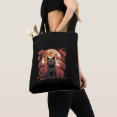Great Wave Halloween_ Black Cat, Pumpkins, Sakura Tasche (Von Nahem)