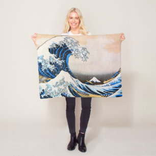 Great Wave, Hokusai, Ukiyo-e Fleecedecke