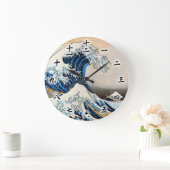 Great Wave, Hokusai, Ukiyo-e Große Wanduhr (Zuhause)