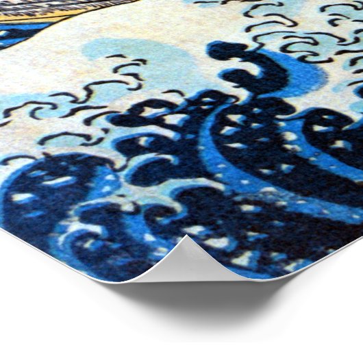 Great Wave, Hokusai, Ukiyo-e Poster (Ecke)