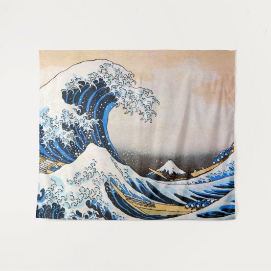 Great Wave, Hokusai, Ukiyo-e Wandteppich (Vorderseite (Horizontal))
