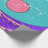 Great Wave in Vaporwave Pop Art Style. Ansicht auf Geschenkpapier (Ecke)