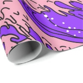 Great Wave in Vaporwave Pop Art Style. Ansicht auf Geschenkpapier (Rolleneckpunkt)