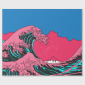 Great Wave in Vaporwave Pop Art Style. Ansicht auf Geschenkpapier (Flach)