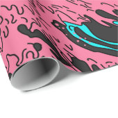 Great Wave in Vaporwave Pop Art Style. Ansicht auf Geschenkpapier (Rolleneckpunkt)