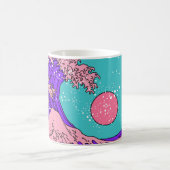 Great Wave in Vaporwave Pop Art Style. Ansicht auf Kaffeetasse (Mittel)