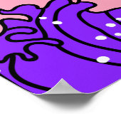 Great Wave in Vaporwave Pop Art Style. Ansicht auf Poster (Ecke)