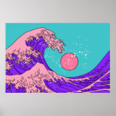 Great Wave in Vaporwave Pop Art Style. Ansicht auf Poster (Vorne)