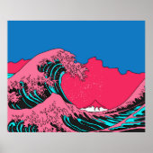 Great Wave in Vaporwave Pop Art style. View on the Poster (Vorne)