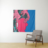 Great Wave in Vaporwave Pop Art style. View on the Wandteppich (Beispiel (Horizontal))