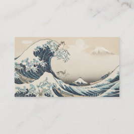 Great Wave Inspired Japanese Business Card  Visitenkarte