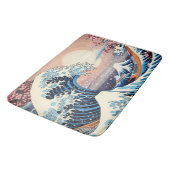 Great Wave inspiriert rosa Sakura Ästhetik Badematte (Schrägansicht)