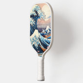 Great Wave inspiriert rosa Sakura Ästhetik Pickleball Schläger (Links)