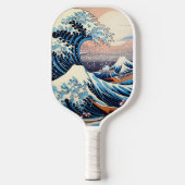 Great Wave inspiriert rosa Sakura Ästhetik Pickleball Schläger (Vorderseite)
