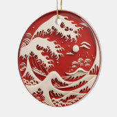 Great Wave Japanisch Keramik Ornament (Links)