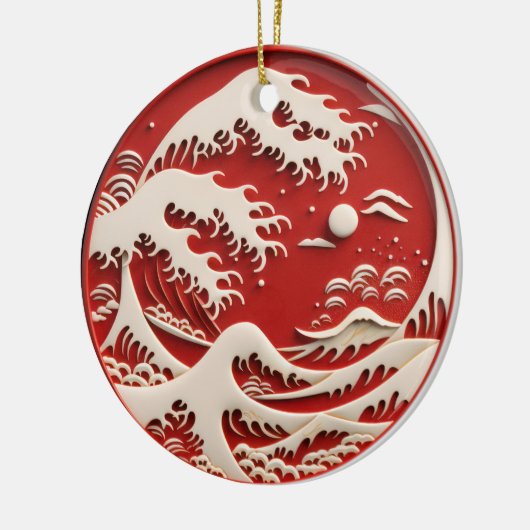Great Wave Japanisch Keramik Ornament (Links)