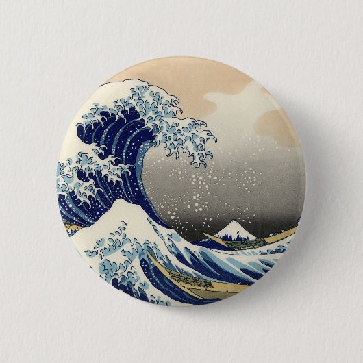Great Wave Kanagawa japanisches Gemälde Button (Vorderseite)