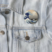 Great Wave Kanagawa japanisches Gemälde Button (Beispiel)
