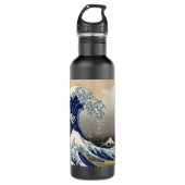 Great Wave Kanagawa japanisches Gemälde Edelstahlflasche (Vorderseite)