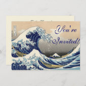 Great Wave Kanagawa japanisches Gemälde Einladung (Vorne/Hinten)