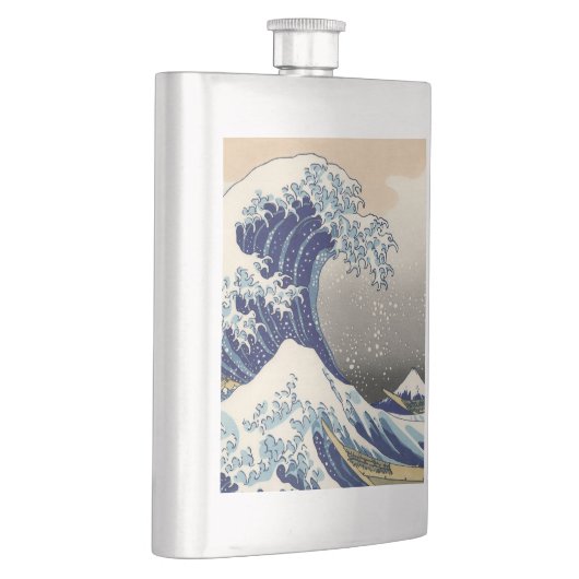 Great Wave Kanagawa japanisches Gemälde Flachmann (Rechts)