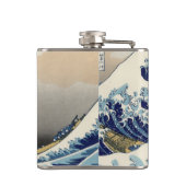 Great Wave Kanagawa japanisches Gemälde Flachmann (Rückseite)