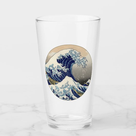 Great Wave Kanagawa japanisches Gemälde Glas (Vorderseite)