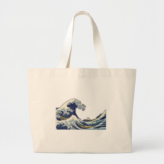 Great Wave Kanagawa japanisches Gemälde Jumbo Stoffbeutel (Vorne)